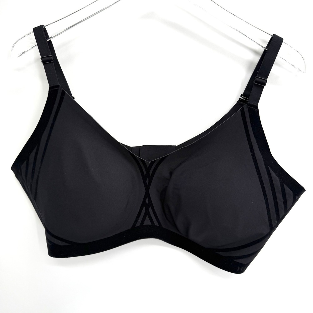 Honeylove Silhouette Bra Size 2X Black Wireless Full Coverage LWBR0201